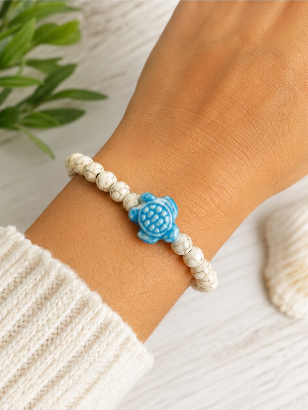 Simply Southern Sea Turtle Stone Bracelet Conserve & Protect Collection NWT
